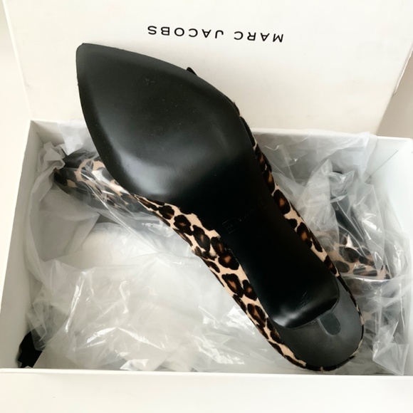 Marc Jacobs Daryl Women's Leather Pointy Toe Pump Leopard Stiletto Heel Shoes 41 - Picture 4 of 11